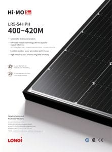 панел LONGi solar 1 longi solar 405 420wp 1